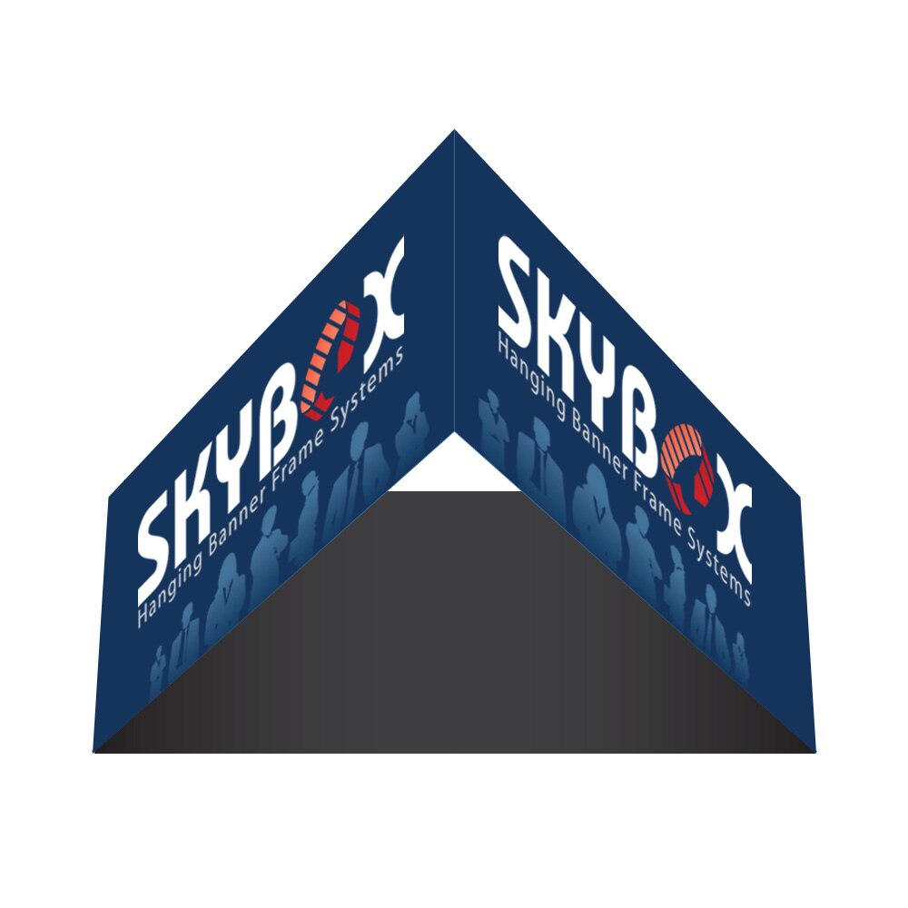 10ft Hanging Banner Triangle — Single Sided Graphic Package with Black Back Fabric
